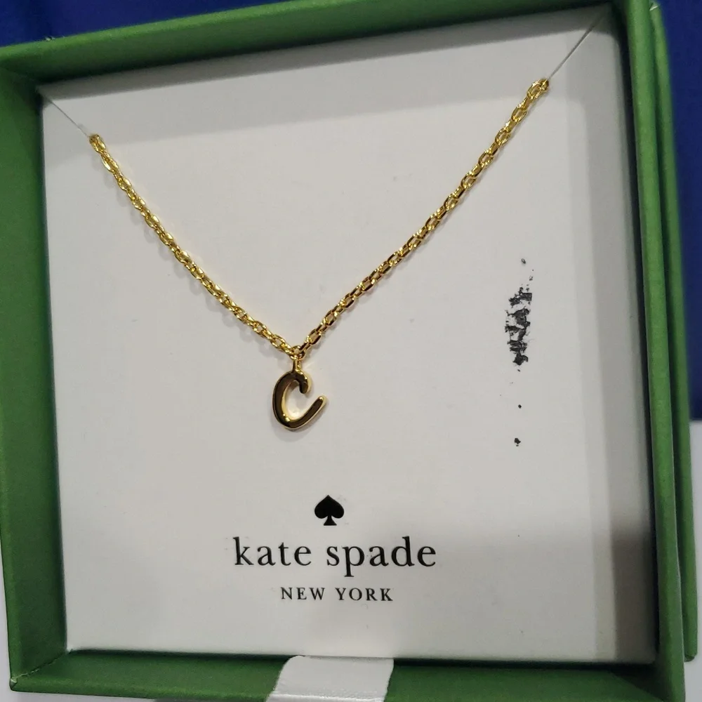 Kate Spade One in a million C initial pendant‎ gold plated necklace new